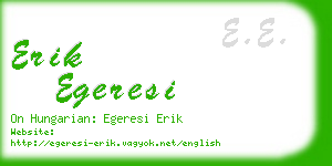 erik egeresi business card